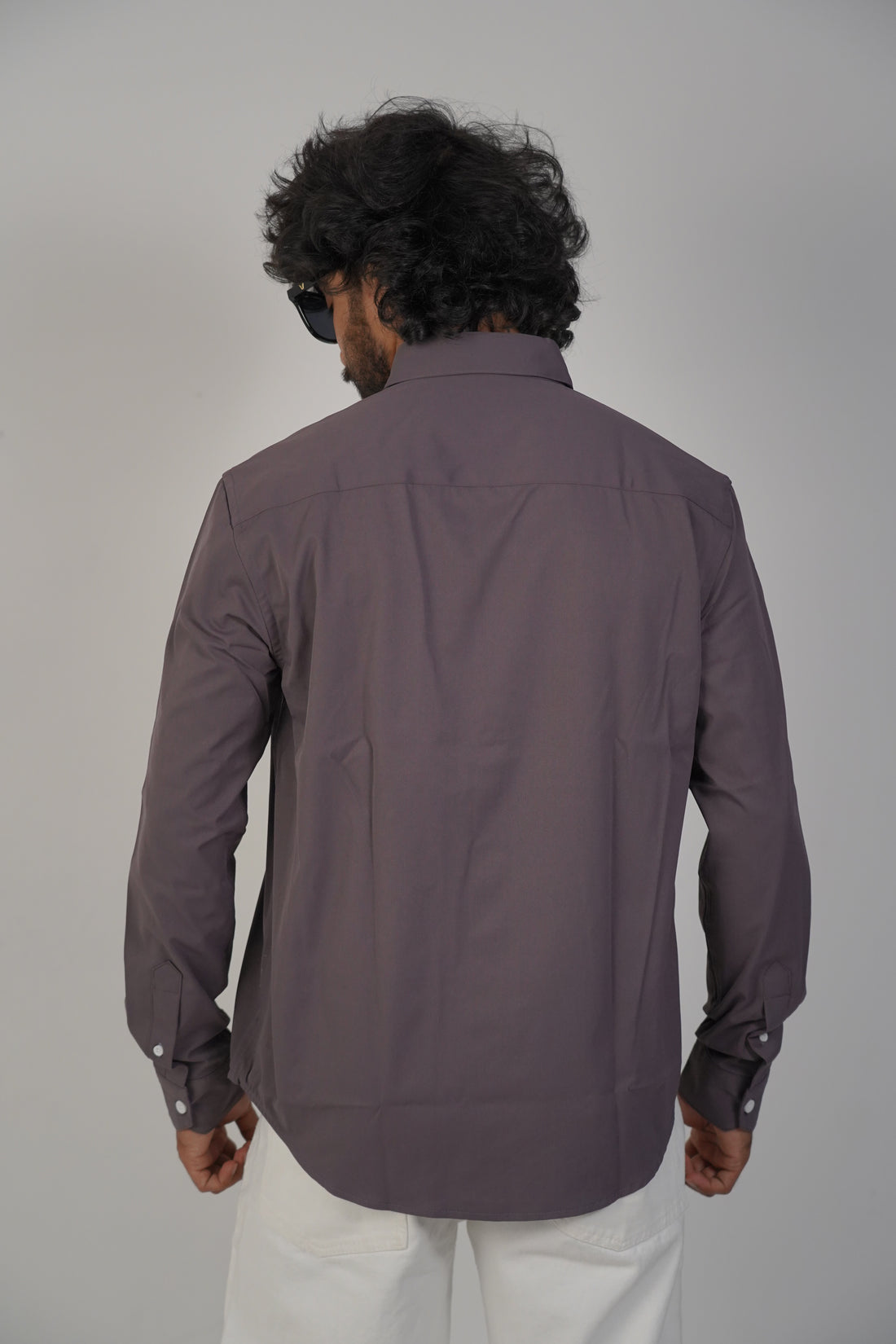 Dark Mauve Blended Satin Shirt