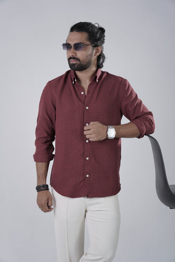 Maroon Turkish Linen Shirt