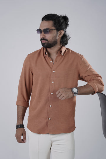 Orange Turkish Linen Shirt