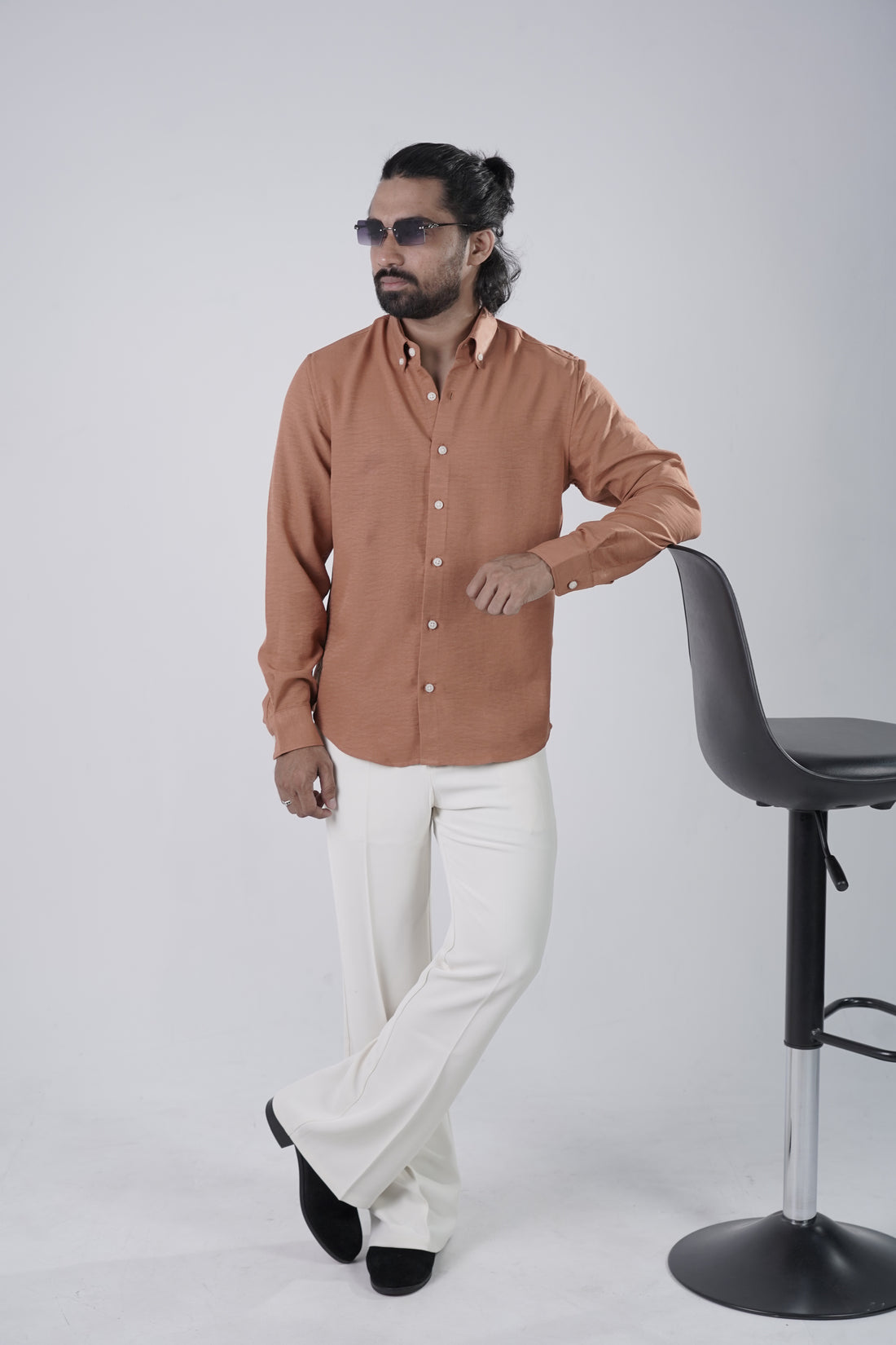 Orange Turkish Linen Shirt