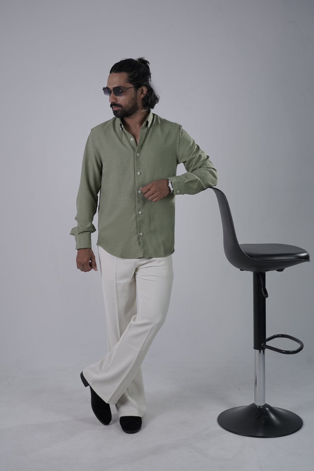 Pista Green Turkish Linen Shirt