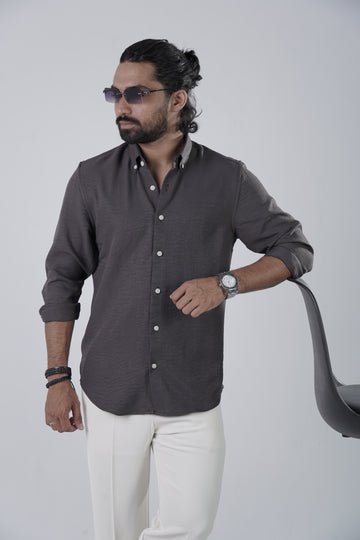 Dark Grey Turkish Linen Shirt
