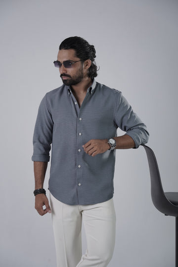 Dark Heather Grey Turkish Linen Shirt
