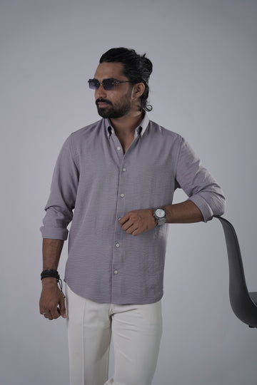 Mauve Grey Turkish Linen Shirt