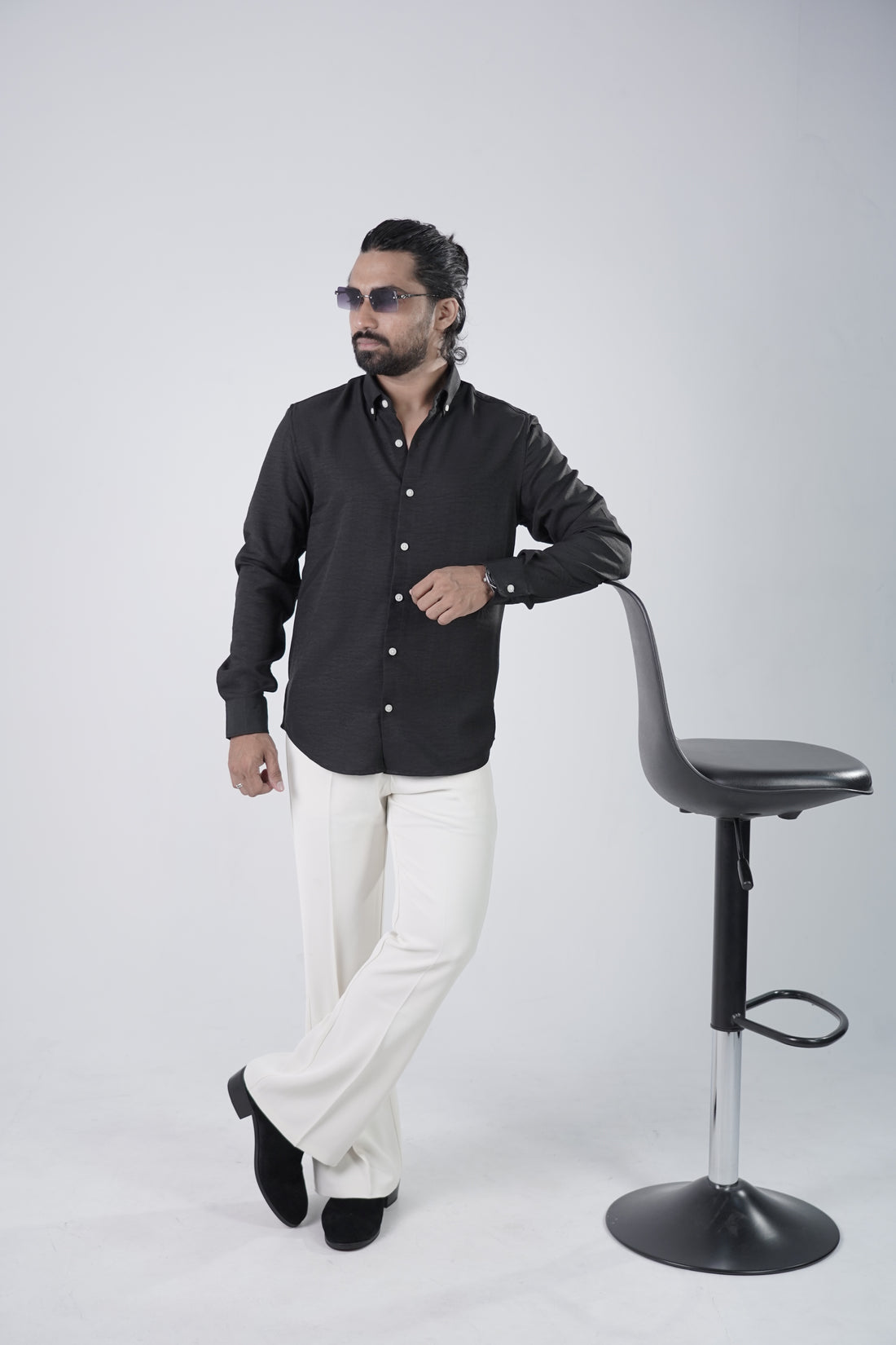 Black Turkish Linen Shirt