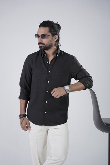 Black Turkish Linen Shirt