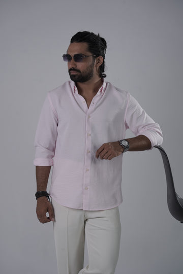 Baby Pink Turkish Linen Shirt