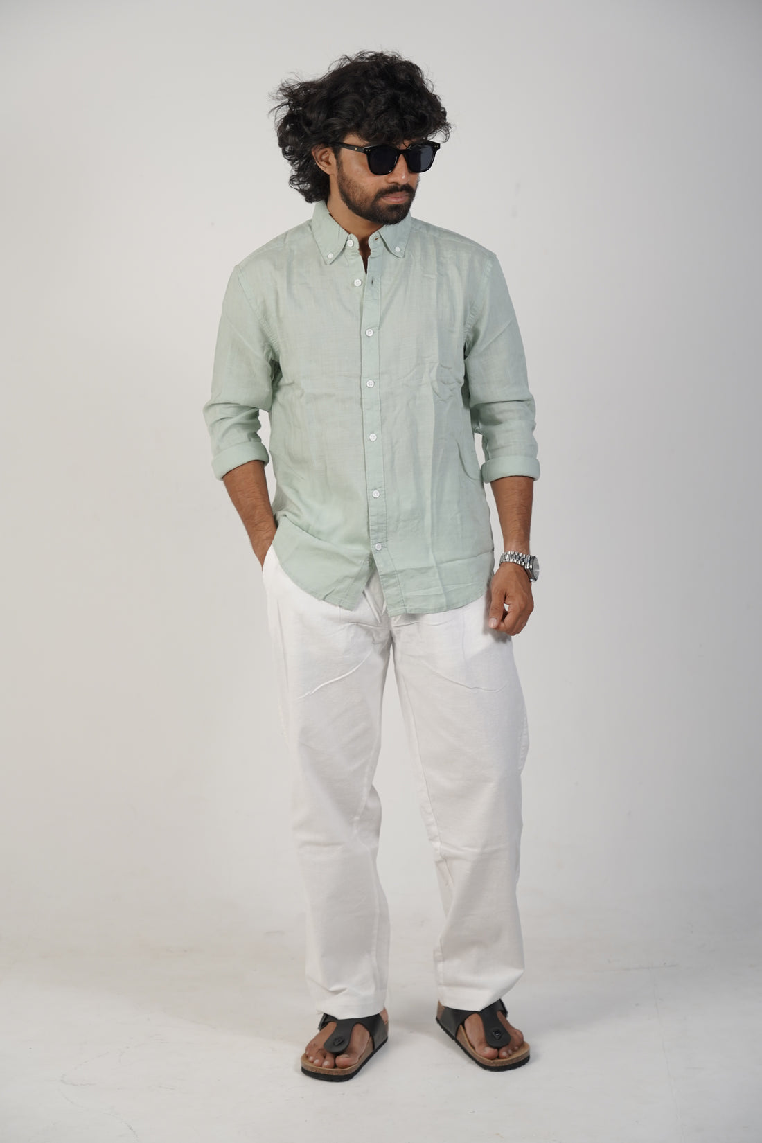 Pastel Green Linen Shirts